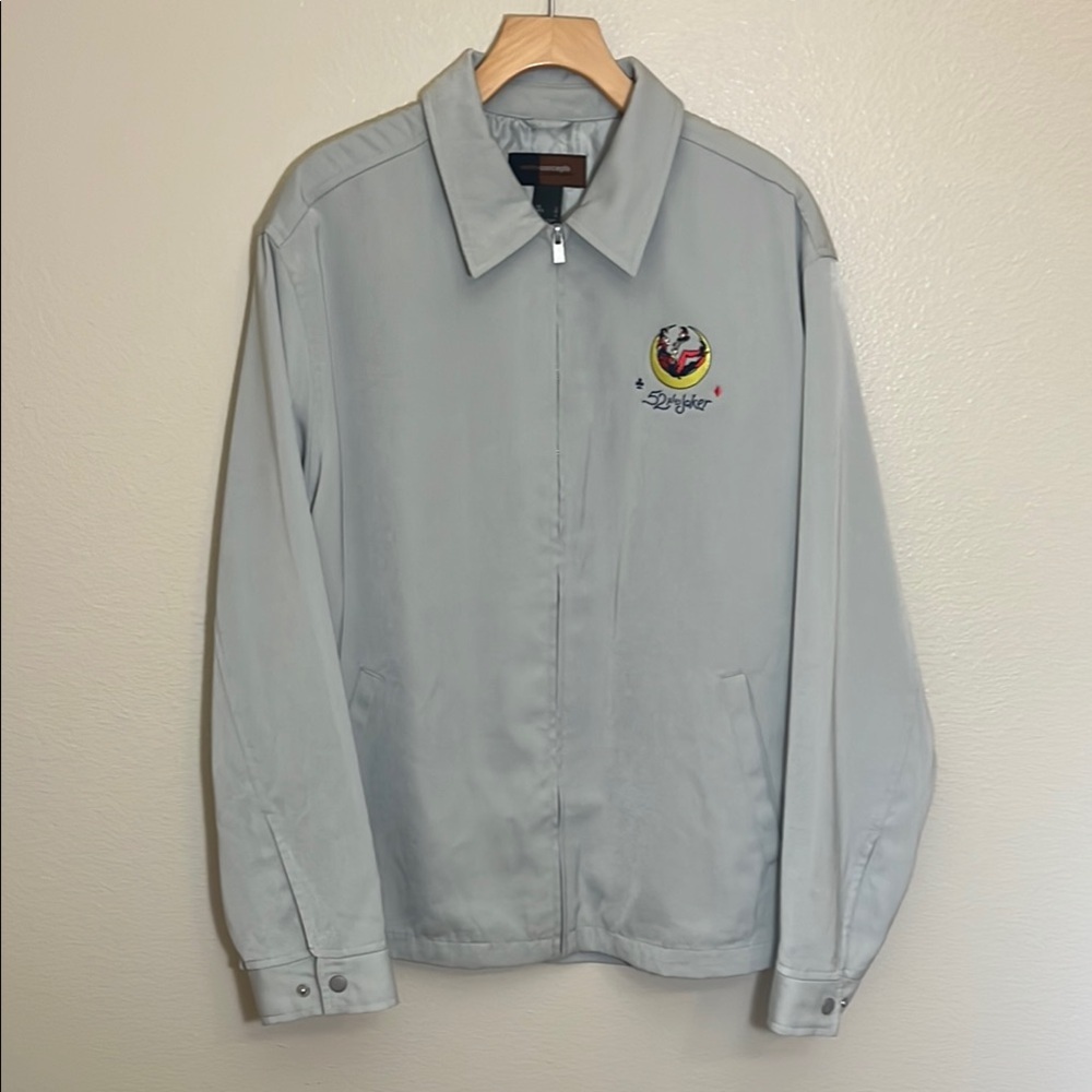 Metro Concepts Claiborne Company Gray 52 Plus Joker Embroidered Jacket - Picture 1 of 9